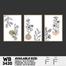 DDecorator Flower And Leaf ArtWork (Set of 3) Wall Board And Wall Canvas image