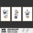 DDecorator Flower And Leaf ArtWork (Set of 3) Wall Board And Wall Canvas image