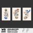 DDecorator Flower And Leaf ArtWork (Set of 3) Wall Board And Wall Canvas image