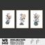 DDecorator Flower And Leaf ArtWork (Set of 3) Wall Board And Wall Canvas image