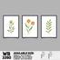 DDecorator Flower And Leaf ArtWork (Set of 3) Wall Board And Wall Canvas image