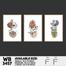 DDecorator Flower And Leaf ArtWork (Set of 3) Wall Board And Wall Canvas image