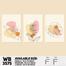 DDecorator Flower And Leaf Line Art ArtWork (Set of 3) Wall Board And Wall Canvas image