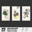 DDecorator Flower And Leaf Line Art (Set of 3) Wall Board And Wall Canvas image