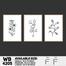 DDecorator Flower And Leaf Line Art (Set of 3) Wall Board And Wall Canvas image