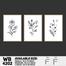 DDecorator Flower And Leaf Line Art (Set of 3) Wall Board And Wall Canvas image