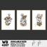 DDecorator Flower And Leaf Line Art (Set of 3) Wall Board And Wall Canvas image