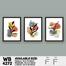 DDecorator Flower And Leaf Painting Art (Set of 3) Wall Board And Wall Canvas image
