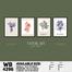 DDecorator Flower And Leaf Typography Art (Set of 4) Wall Board And Wall Canvas image