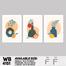 DDecorator Flower And Leaf With Vase Wall Board And Wall Canvas - Set of 3 image