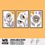DDecorator Flower and Leaf Abstract Art (Set of 3) Wall Board and Wall Canvas image