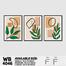 DDecorator Leaf With Abstract Art (Set of 3) Wall Board and Wall Canvas image