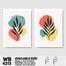 DDecorator Leaf With Abstract Art (Set of 2) Wall Board And Wall Canvas image