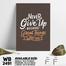 DDecorator Never Give Up - Motivational Wall Board and Wall Canvas image
