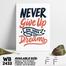DDecorator Never Give Up - Motivational Wall Board and Wall Canvas image