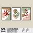 DDecorator Painted Leaf Design Art (Set of 3) Wall Board And Wall Canvas image