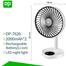 DP 7626 RECHARGEABLE TABLE FAN With LED Night Light USB Fan image