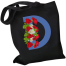 D-Letter Canvas Shoulder Tote Shopping Bag With Flower image