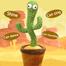 Dancing Cactus Talking Cactus Stuffed Plush Toy Electronic Toy with Song Plush Cactus Potted Toy Early Education Toy For kids image