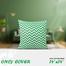 Decorative Cushion Cover Green And White 14x14 Inch image