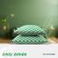 Decorative Cushion Cover Green And White 14x14 Inch Set of 5 image