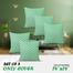 Decorative Cushion Cover Green And White 14x14 Inch Set of 5 image