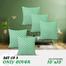 Decorative Cushion Cover Green And White 16x16 Inch Set of 5 image