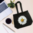 Denim Fabric Tote Bag With Zipper image