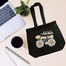 Denim Fabric Tote Bag With Zipper image