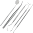 Dental Mirror Stainless Steel Dental Dentist Prepared Tool Set Tooth Care Kit - 5 Pcs image