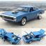 Diecast Mini Auto 1:32 Dodge Charger The Fast And The Furious Alloy Car Models Kids Toys For Children Classic Metal Cars Blue image