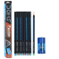 Doms Fusion X-Tra Super Dark Pencils - 10pcs With Free 1 Eraser 1 Sharpner image