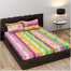 Double King Size Flat Bed Sheet Set (7.5 By 8.5 Feet) With Two Pillow Covers image