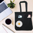 Double Pocket Canvas Tote Bag with Zipper image