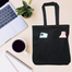Double Pocket Canvas Tote Bag with Zipper image