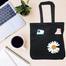 Double Pocket Canvas Tote Bag with Zipper image