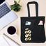 Double Pocket Canvas Tote Bag with Zipper image