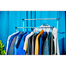 Double Pole Cloth Hanger Stand Black And Steel image
