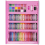 Double Sided Trifold Easel Art Set Portable Art Supplies Drawing Set Box With Oil Pastels Crayons Colored Pencils Markers Paint Brush Sketch Pad For Kids Gift 208 Pcs - Pink image