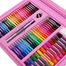 Double Sided Trifold Easel Art Set Portable Art Supplies Drawing Set Box With Oil Pastels Crayons Colored Pencils Markers Paint Brush Sketch Pad For Kids Gift 208 Pcs - Pink image