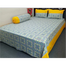 Double Size Flat Cotton Multicolor Ash And White Floral Print) Bed Sheet Set - Two Pillow Covers Included image