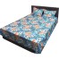 Double Size Flat Cotton Multicolor (Ash And White Floral Print) Bed Sheet Set image