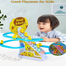 Duck Slide Toy Set, Funny Automatic Stair-Climbing Ducklings Cartoon Race Track Set Little Lovely Penguins Slide Toy Escalator Toy with Lights and Music (Duck) image