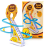 Duck Slide Toy Set, Funny Automatic Stair-Climbing Ducklings Cartoon Race Track Set Little Lovely Penguins Slide Toy Escalator Toy with Lights and Music (Duck) image