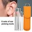 Ear Pick Set Portable Ear Cleaner Set Stainless Steel with Leather Case image