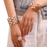 Elegant Gold Tone Cuff Bracelet With Pearl Embellishments 1Pcs image