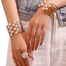 Elegant Silver Tone Cuff Bracelet With Pearl Embellishments 1Pcs image