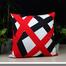 Exclusive Cushion Cover, Red And Black 14x14 Inch image