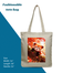 Exclusive Design Printed Canvas Tote Bag With Zipper For Ladies image