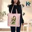 Exclusive Design Printed Canvas Tote Bag With Zipper For Ladies image